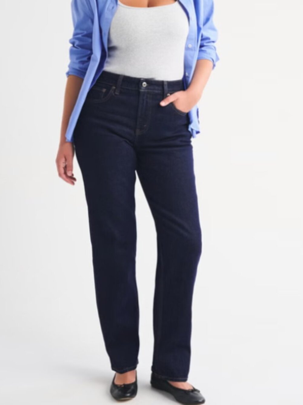 Curve Love The Slim Straight Ultra High Rise Jean - Size 30 / 10 Short